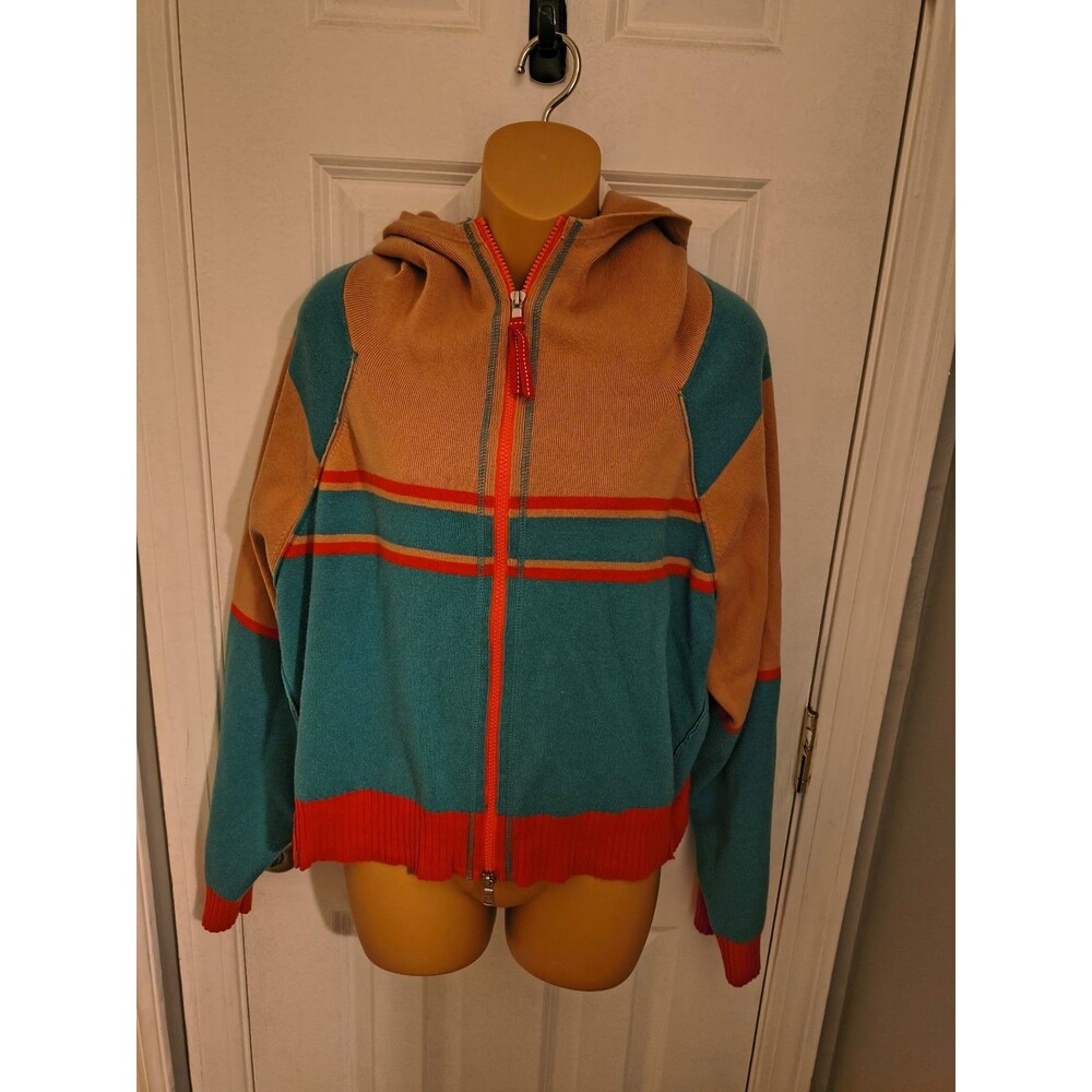 Stripes for days zip up free people sweatshirt